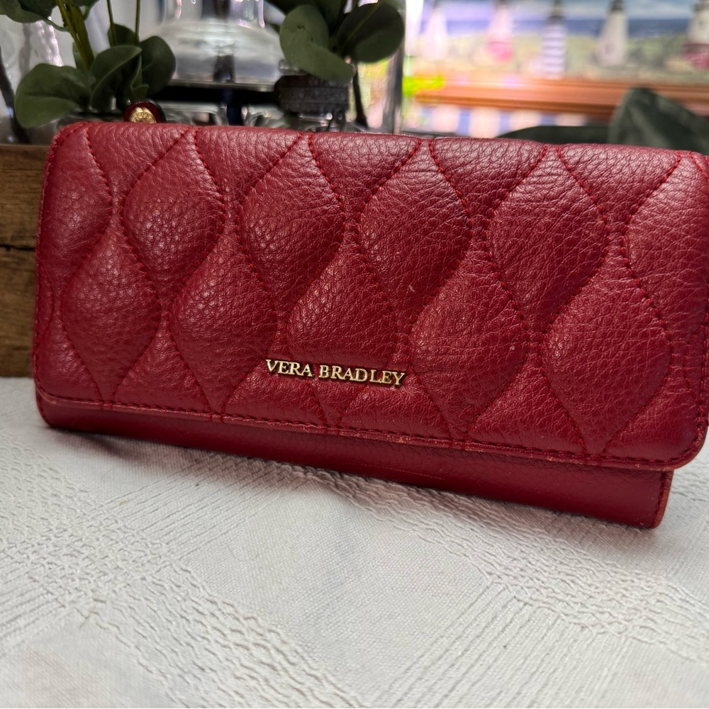 Vera Bradley Red Quilted Leather Wallet